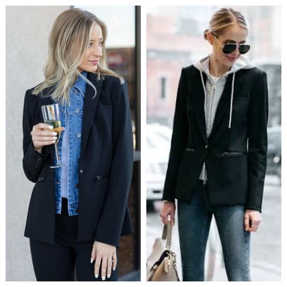 Veronica Beard Jackets & Blazers - Veronica Beard Scuba Dickey Jacket Blazer Black Size 2 Stretch Tailored Classic